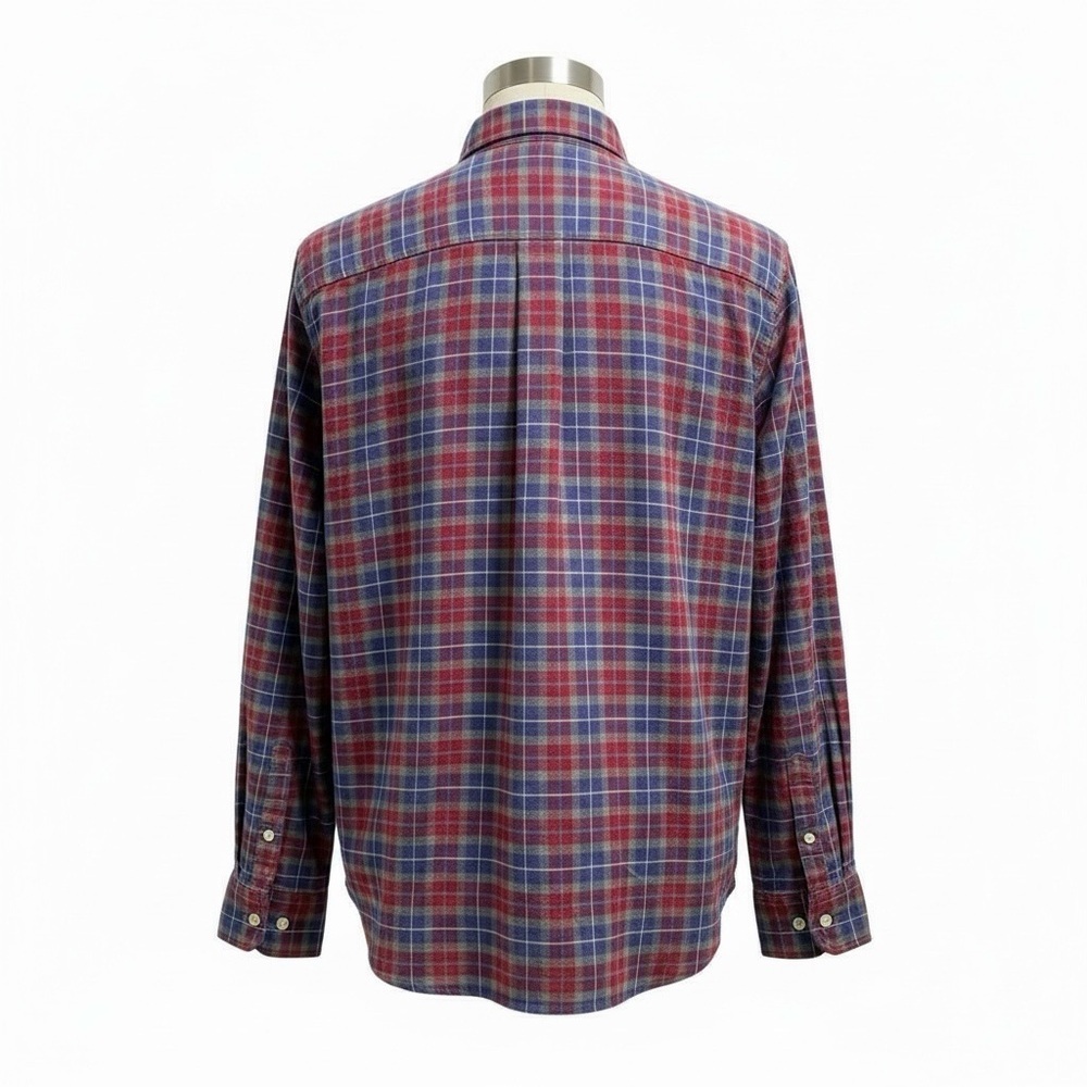 PETER MILLAR ✘ Autumn Soft Beaumont Cotton Sport Button Shirt Red Blue Plaid XL - Picture 8 of 13